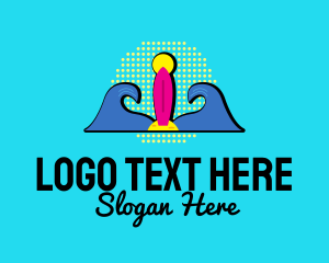 Tourism - Retro Wave Surfing logo design