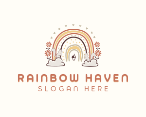 Kindergarten Rainbow Daycare logo design