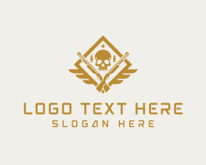 Mercenary - Skull Firearm Shooting logo design