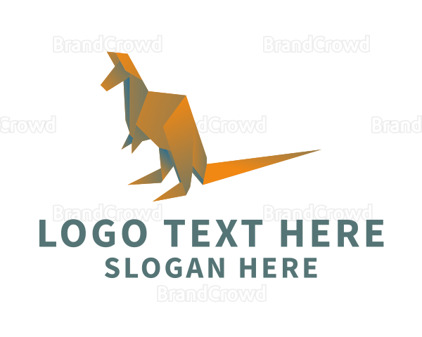 Kangaroo Origami Craft Logo