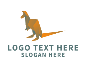 Wild - Kangaroo Origami Craft logo design
