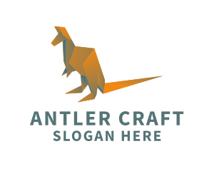 Kangaroo Origami Craft logo design