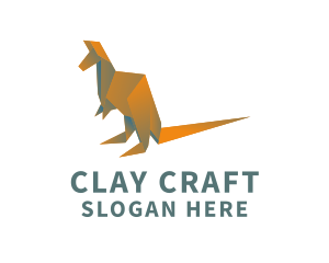 Kangaroo Origami Craft logo design