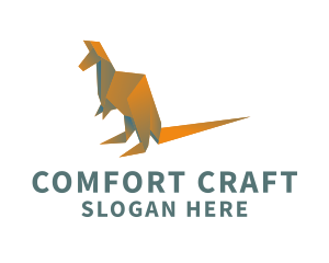 Kangaroo Origami Craft logo design