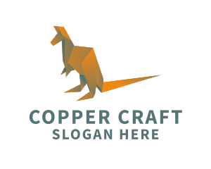 Kangaroo Origami Craft logo design