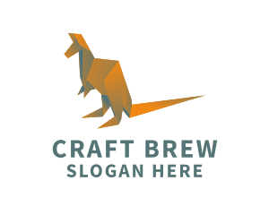 Kangaroo Origami Craft logo design