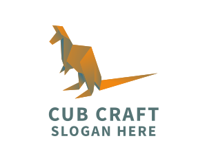 Kangaroo Origami Craft logo design