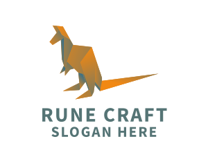 Kangaroo Origami Craft logo design