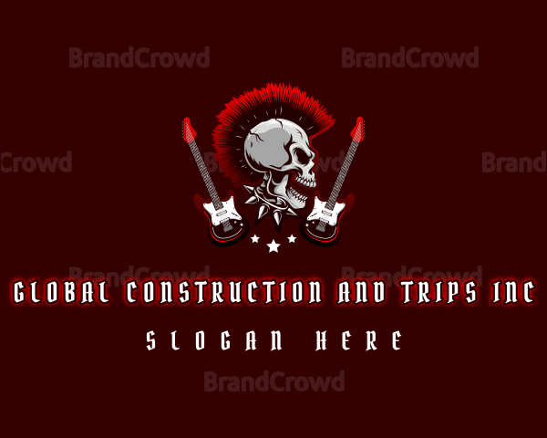 Punk Skull Guitar Logo