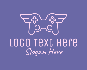 Controller Pad - Winged Game Controller logo design