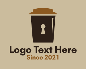 Coffee Roaster - Coffee Cup Lock logo design
