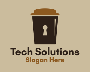 Coffee Cup Lock  Logo