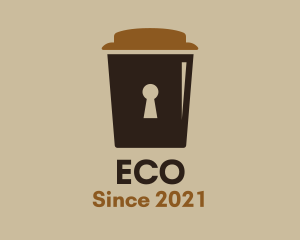 Brewed Coffee - Coffee Cup Lock logo design