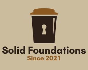 Coffee Latte - Coffee Cup Lock logo design