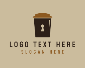 Cup - Coffee Cup Lock logo design