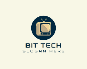 Retro Pixel TV logo design