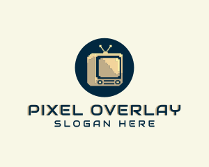 Retro Pixel TV logo design