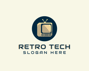 Retro Pixel TV logo design