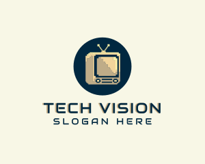 Tv - Retro Pixel TV logo design