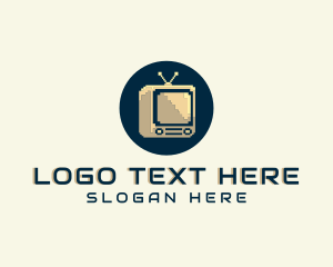 Video Game - Retro Pixel TV logo design