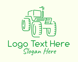 Green Farm Tractor  Logo