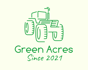 Farming - Green Farm Tractor logo design