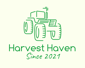 Agrarian - Green Farm Tractor logo design