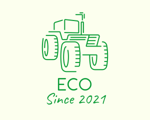 Green Farm Tractor  logo design