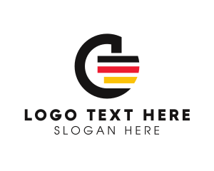 German - German Flag Letter G logo design