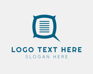 Text Message - Pillow Speech Bubble logo design
