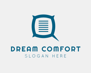 Pillow - Pillow Speech Bubble logo design