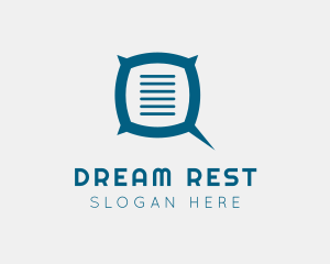 Pillow Speech Bubble logo design