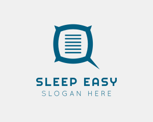 Pillow Speech Bubble logo design