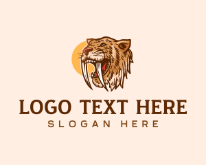 Prehistoric Tiger Wildlife logo design