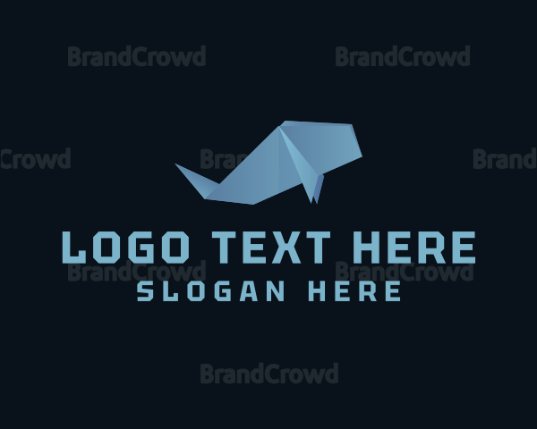 Sea Whale Origami Logo