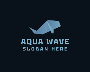 Oceanic - Sea Whale Origami logo design