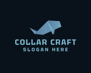 Sea Whale Origami  logo design