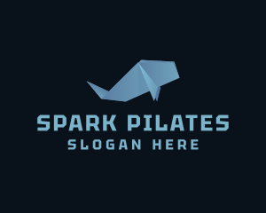 Aquatic - Sea Whale Origami logo design