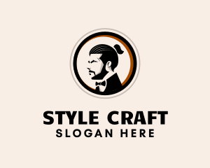 Man Formal Hairstyle logo design