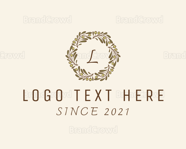 Organic Natural Wreath Logo