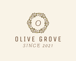Olive - Organic Natural Wreath logo design