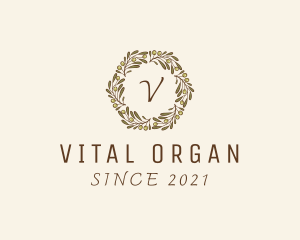 Organic Natural Wreath  logo design