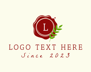 Text - Stamp Seal Leaf logo design