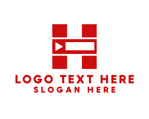 Video Player - Video Streaming Letter H logo design