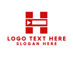 Video Production - Video Streaming Letter H logo design