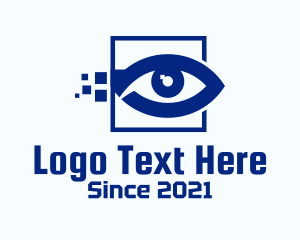 Optical - Digital Blue Eye logo design