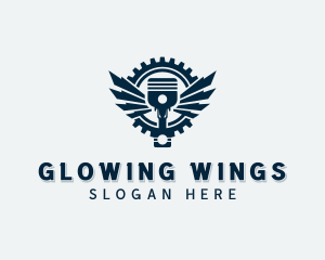 Piston Wings Machinist logo design