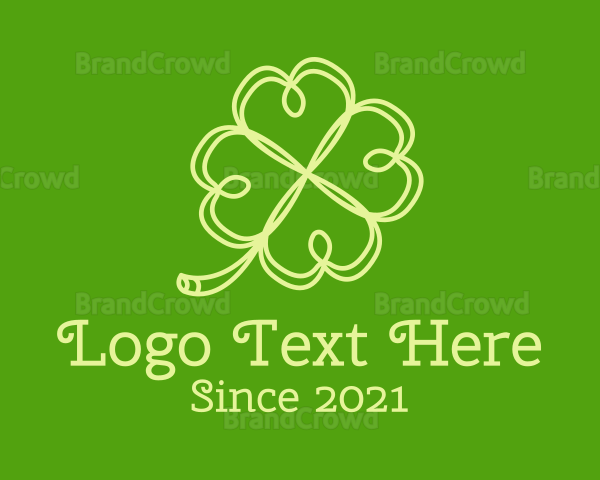Irish Heart Clover Leaf Logo