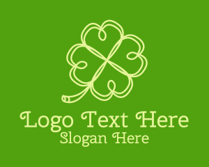 Irish Heart Clover Leaf  Logo