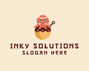 Squid - Japanese Octopus Takoyaki logo design